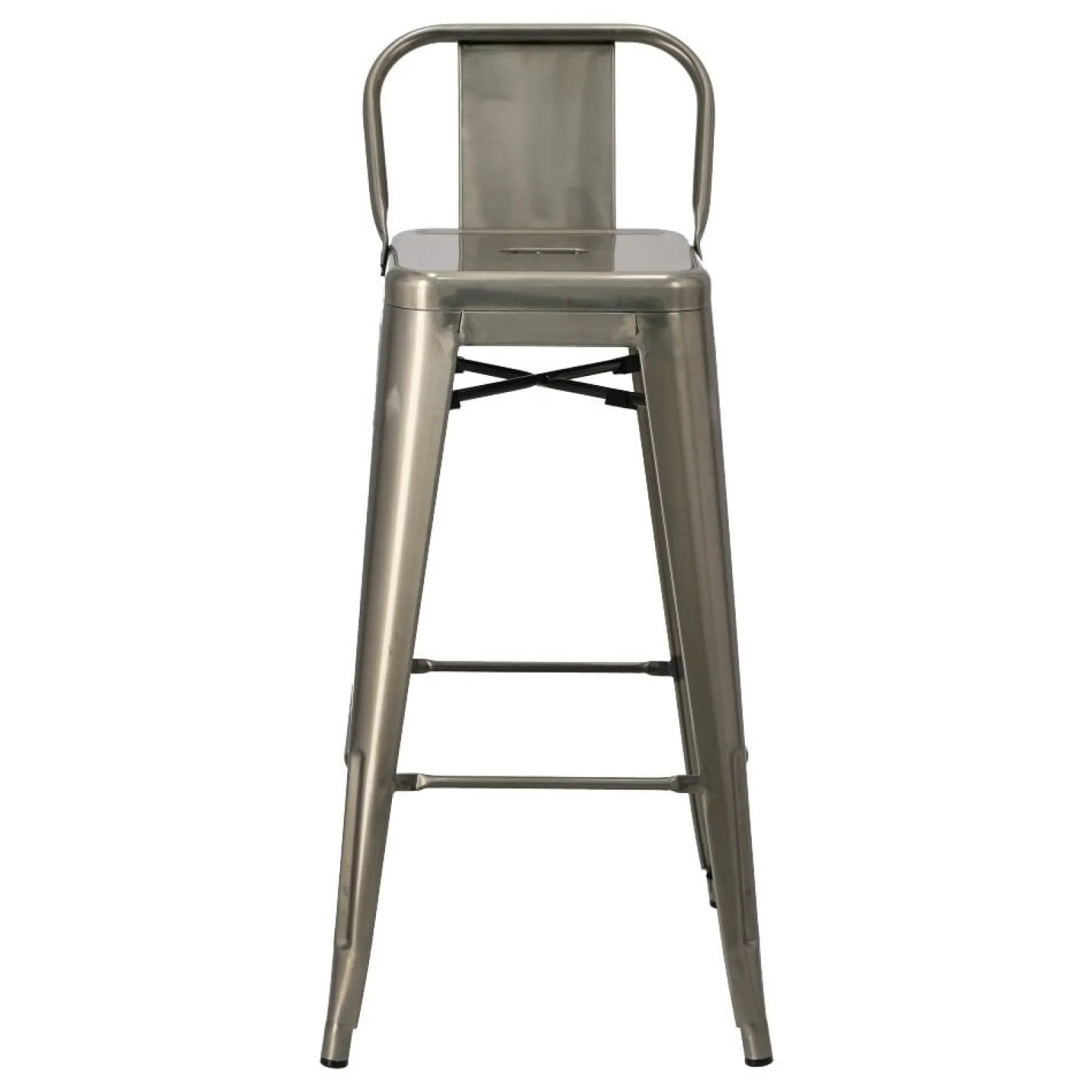 Hoker Paris Back Short 75cm metaliczny insp. Tolix
