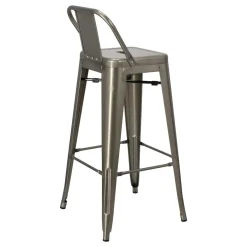 Hoker Paris Back Short 75cm metaliczny insp. Tolix