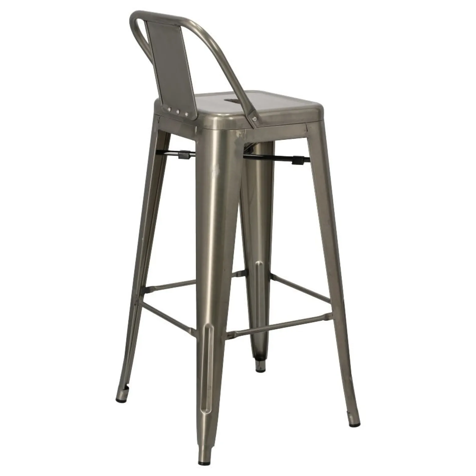 Hoker Paris Back Short 75cm metaliczny insp. Tolix
