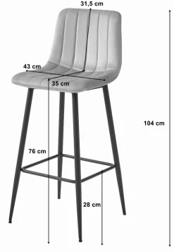 Hoker POZZA - czarny aksamit / nogi czarne x 1