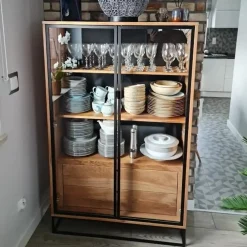 Industrialna witryna loft dębowa MERIS