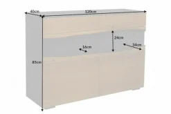 INVICTA komoda WILD OAK 120 cm szary dąb - drewno naturalne