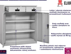 Jasnoszara szafka biurowa zamykana - Zyero