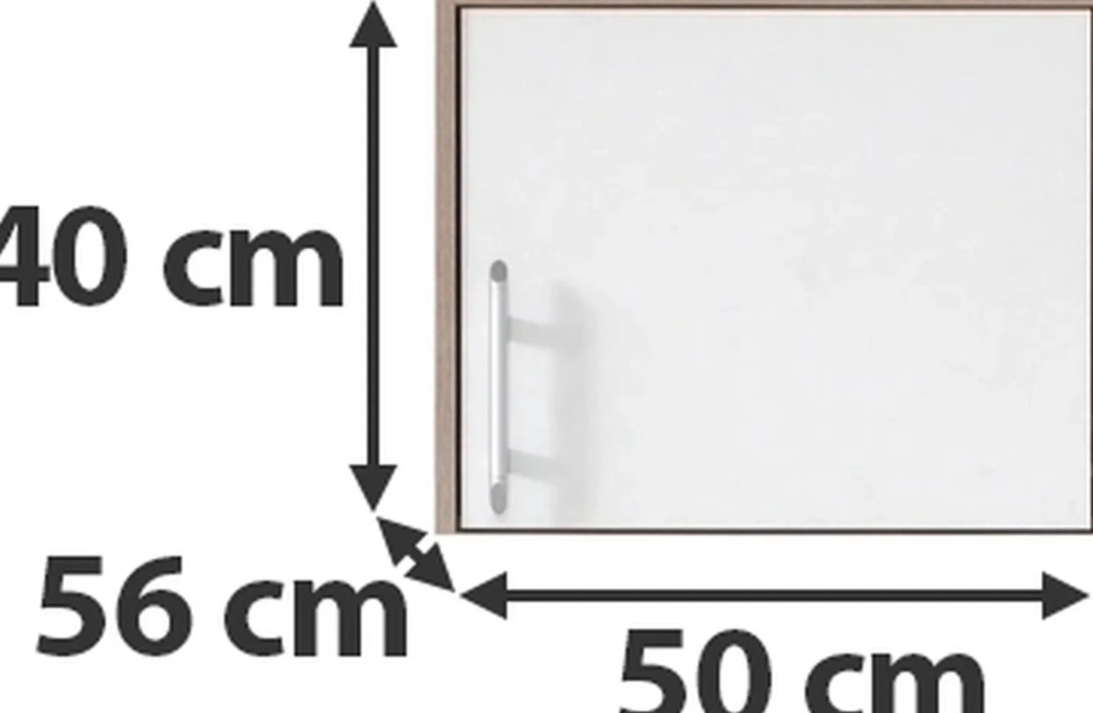 Jednodrzwiowa nadstawka na szafę narożną 50 cm SEVAS kaszmir
