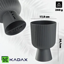 Kadax Doniczka Osłonka Plastikowa Gazon 18cm Szara