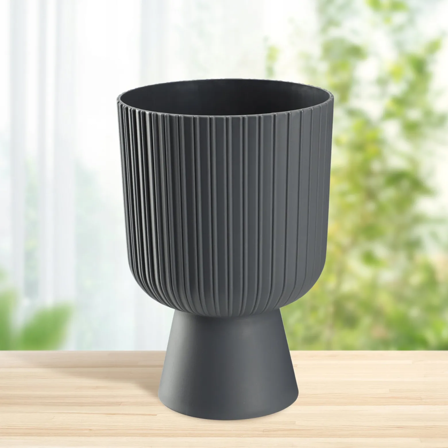 Kadax Doniczka Osłonka Plastikowa Gazon 18cm Szara