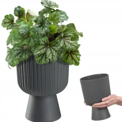 Kadax Doniczka Osłonka Plastikowa Gazon 18cm Szara