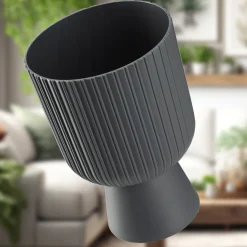 Kadax Doniczka Osłonka Plastikowa Gazon 18cm Szara