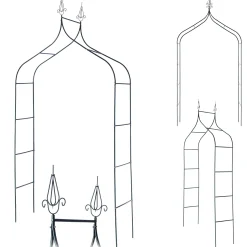 KADAX Pergola Ogrodowa Metalowa 255cm Łuk Kwiaty Na Podpora