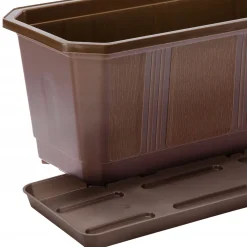 Kadax 4x Skrzynka Balkonowa 40cm Uchwyty Brązowa
