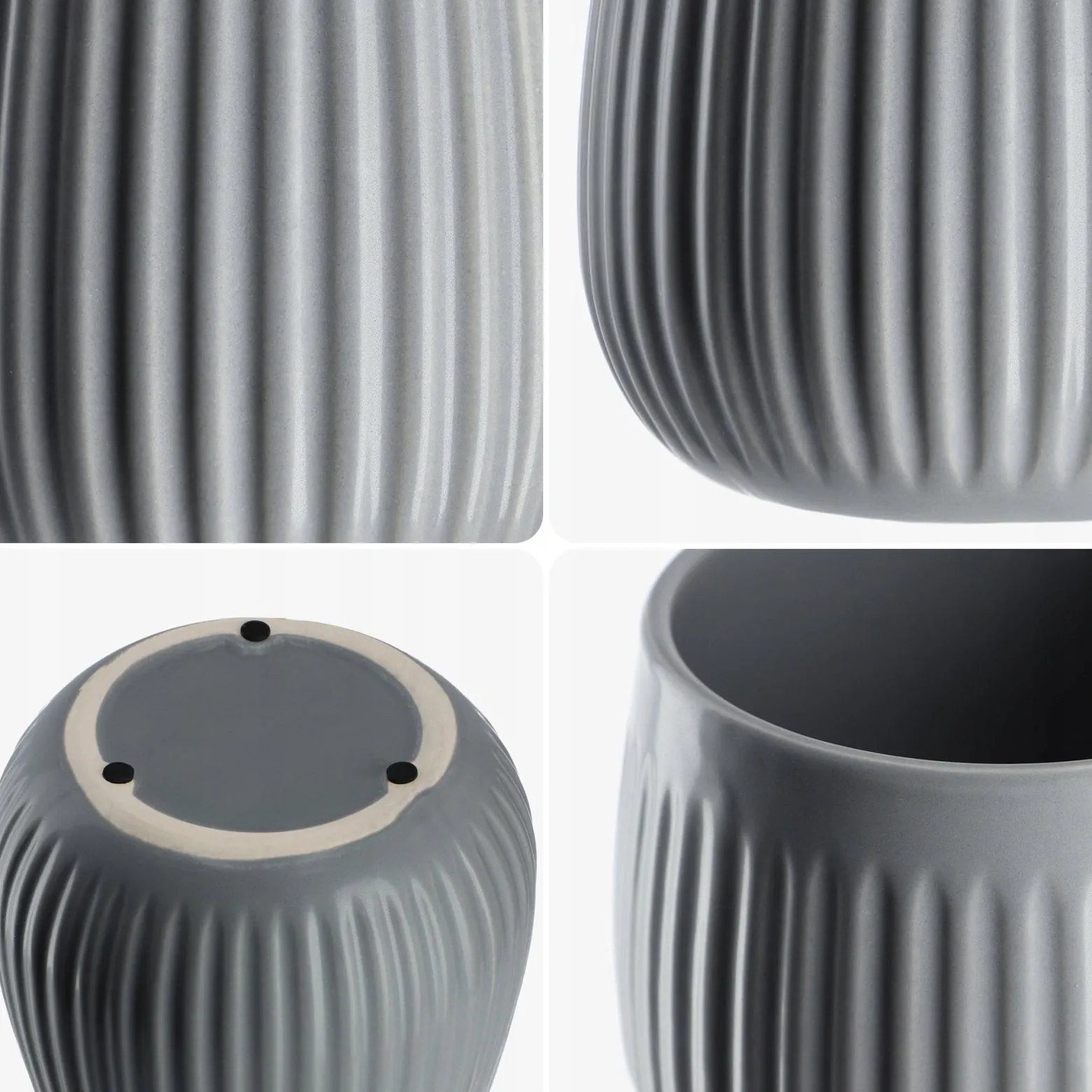 Kadax Doniczka Ceramiczna 14cm Osłonka Szara