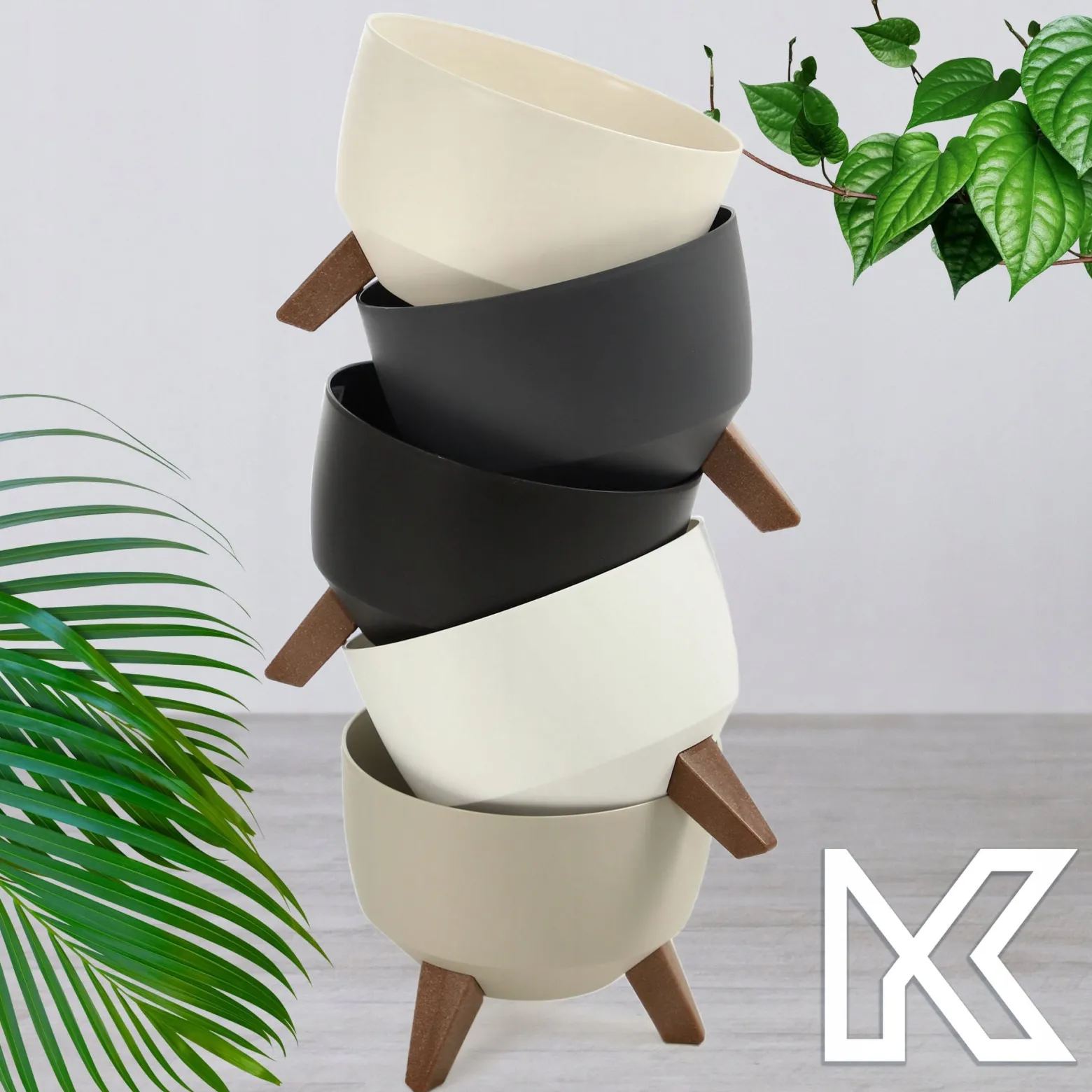 Kadax Doniczka Donica 47cm Wkład Osłonka Antracyt