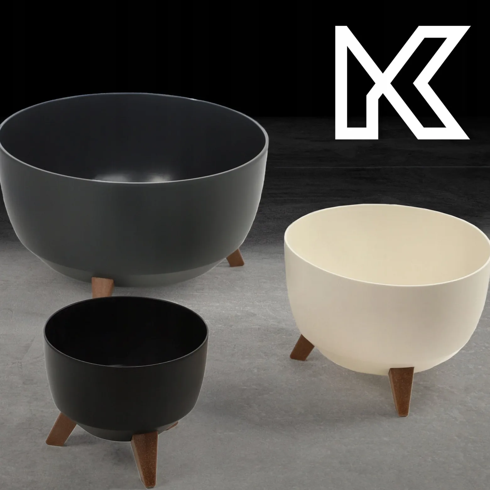 Kadax Doniczka Donica 47cm Wkład Osłonka Antracyt