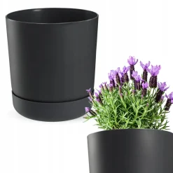 Kadax Doniczka Donica z Podstawką 20cm Antracyt