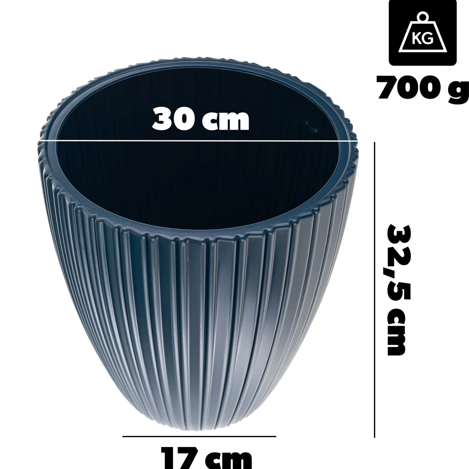 KADAX Doniczka Na Kwiaty 30cm Wkład Kwietnik Niebieska