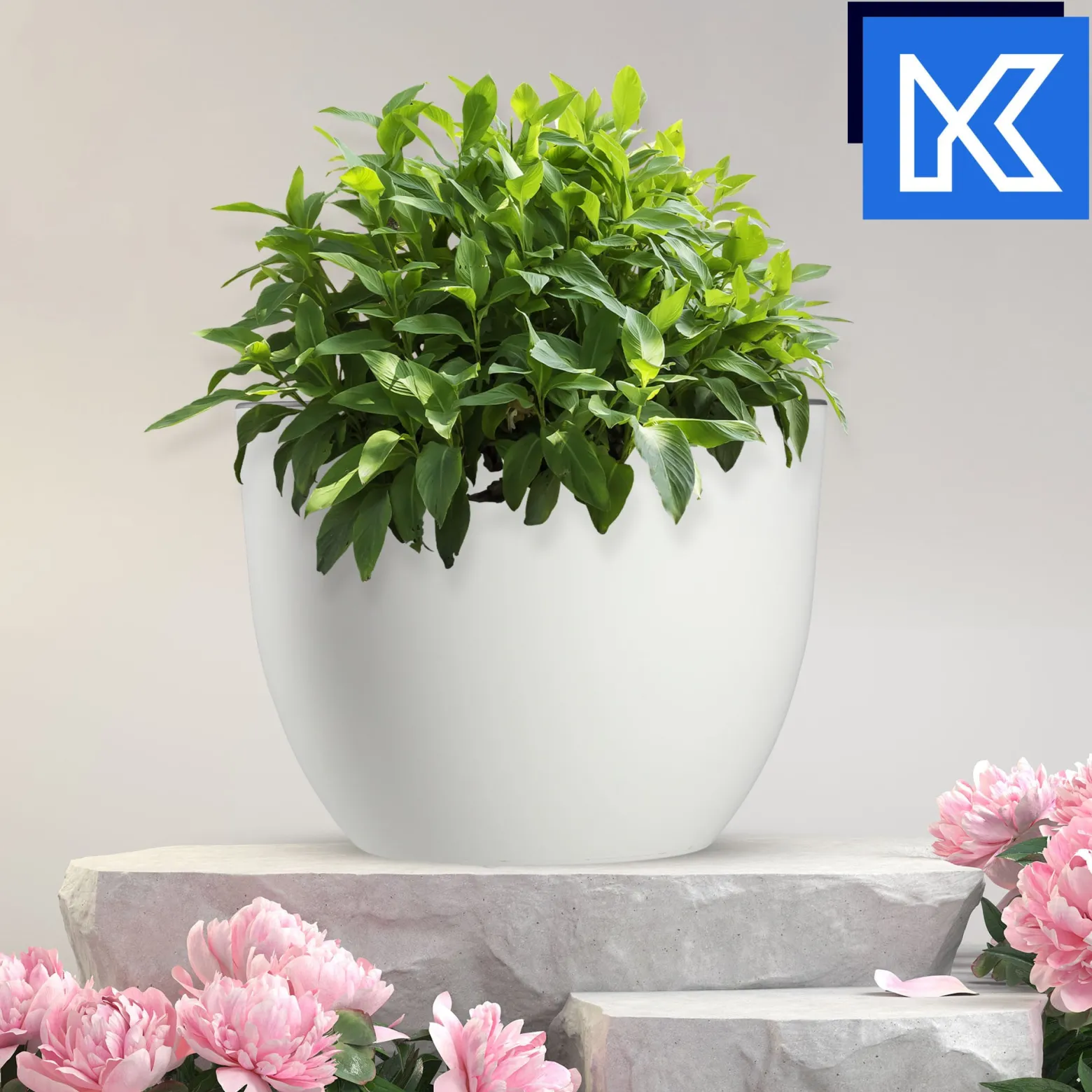 KADAX Doniczka Ogrodowa 30cm Biała Mat