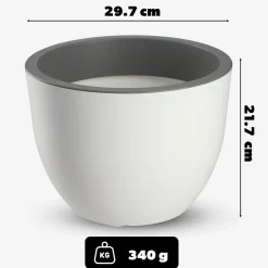 KADAX Doniczka Ogrodowa 30cm Biała Mat