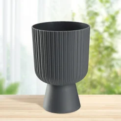 Kadax Doniczka Osłonka Plastikowa Gazon 18cm Szara