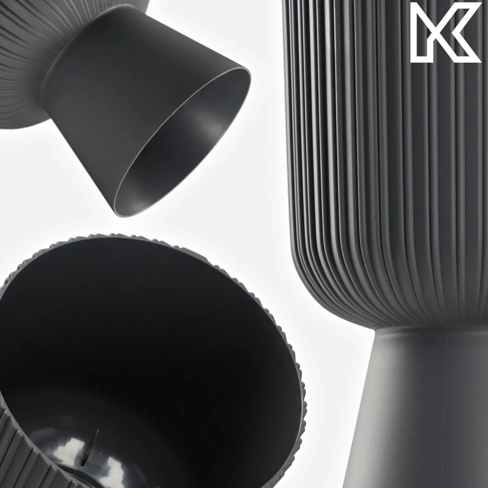 Kadax Doniczka Osłonka Plastikowa Gazon 18cm Szara