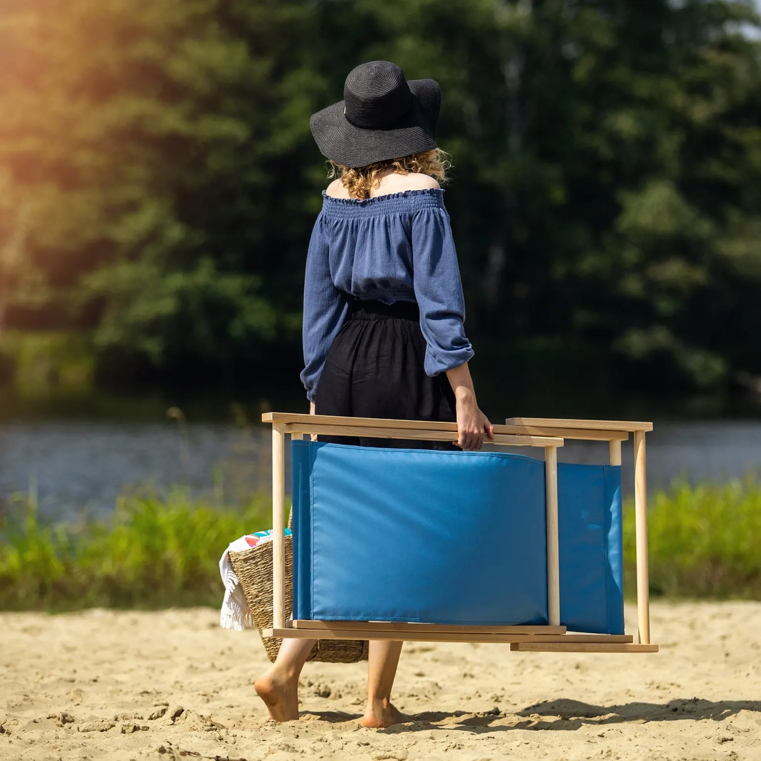 Kadax Leżak Ogrodowy Plażowy Drewniany Leżaki 2szt