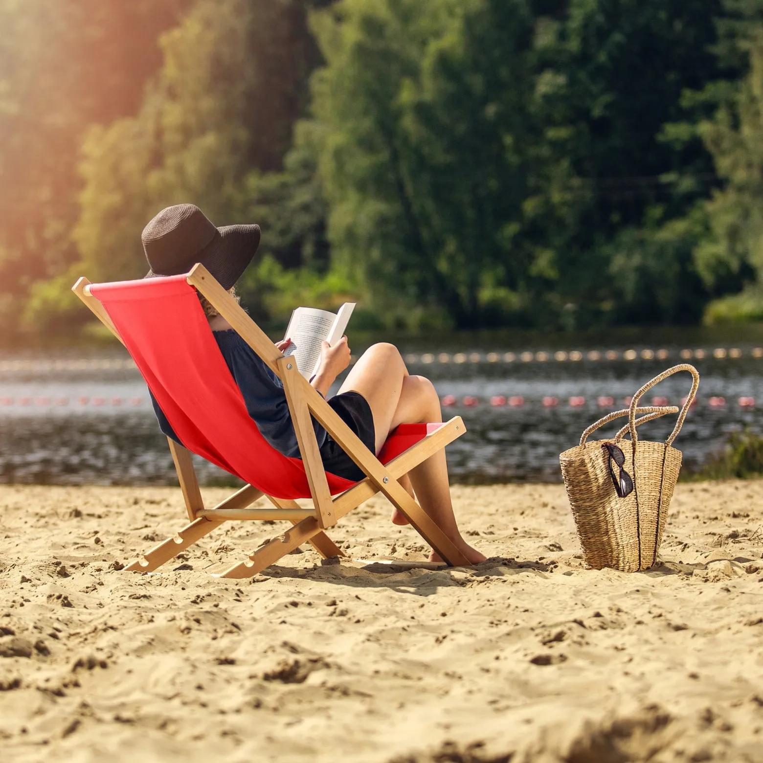 Kadax Leżak Ogrodowy Plażowy Drewniany Leżaki 2szt