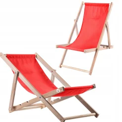 Kadax Leżak Ogrodowy Plażowy Drewniany Leżaki 2szt