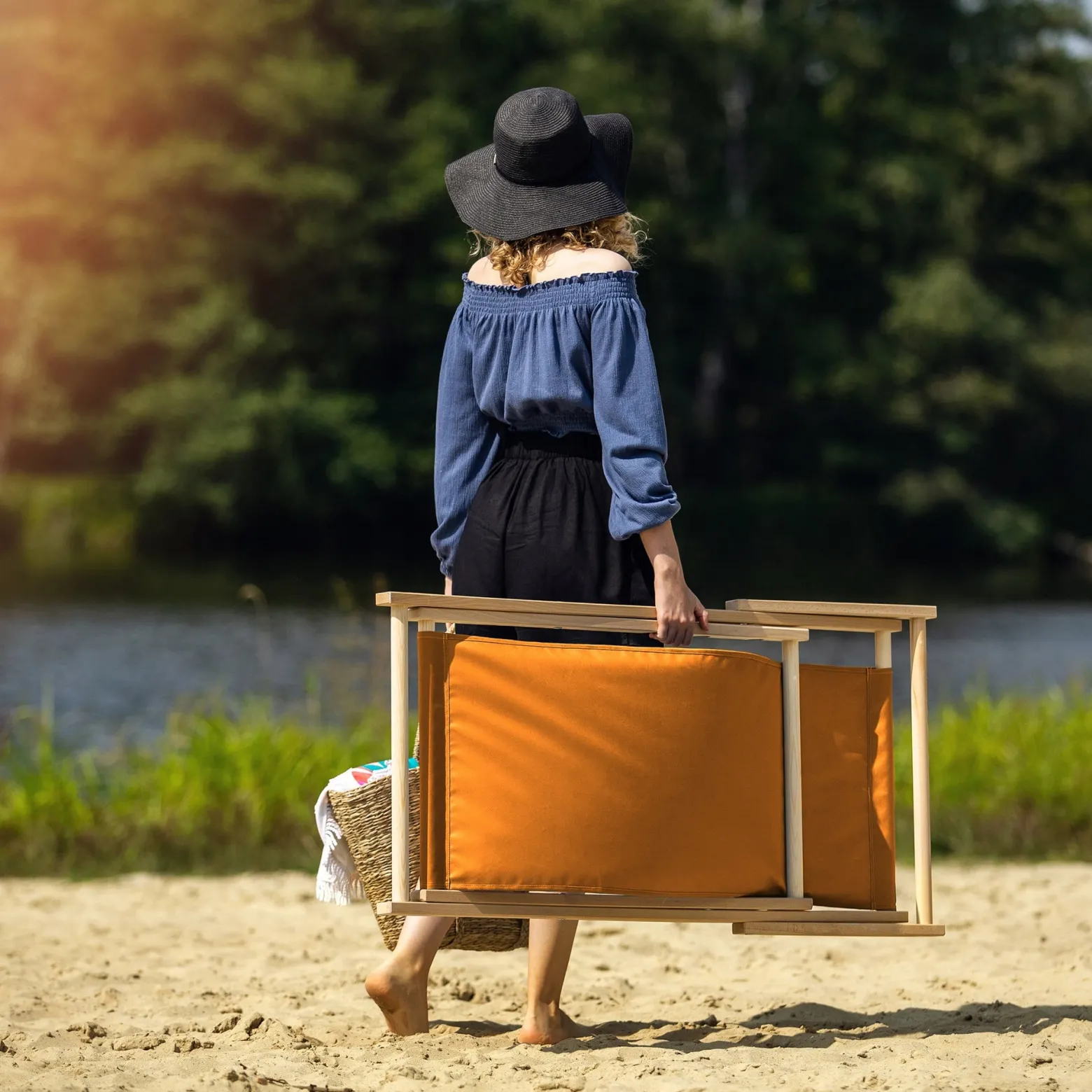 Kadax Leżak Ogrodowy Plażowy Drewniany Leżaki 2szt