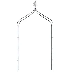 KADAX Pergola Ogrodowa Metalowa 255cm Łuk Kwiaty Na Podpora