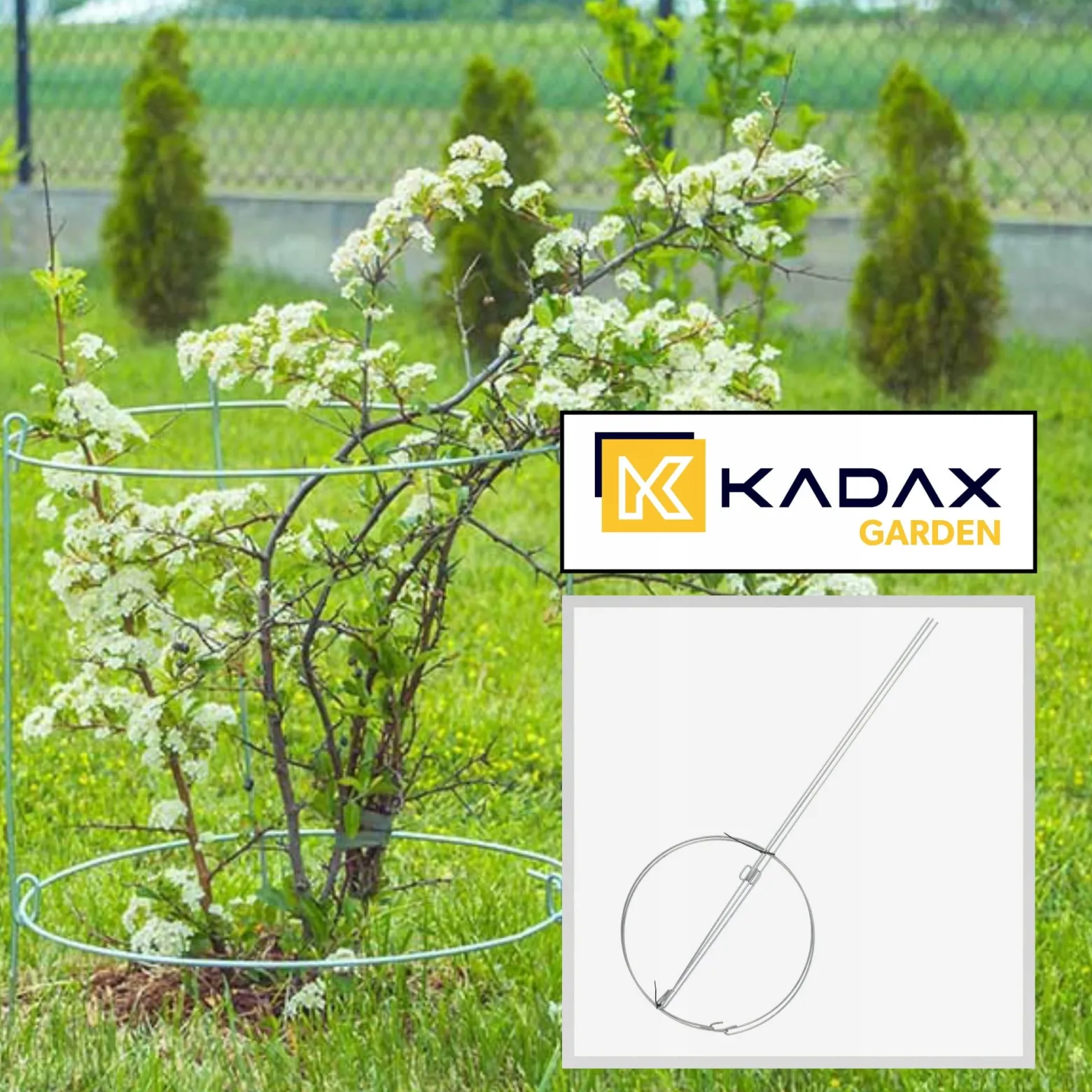 Kadax Podpora Ogrodowa 60cm Do Roślin Obejma 3szt