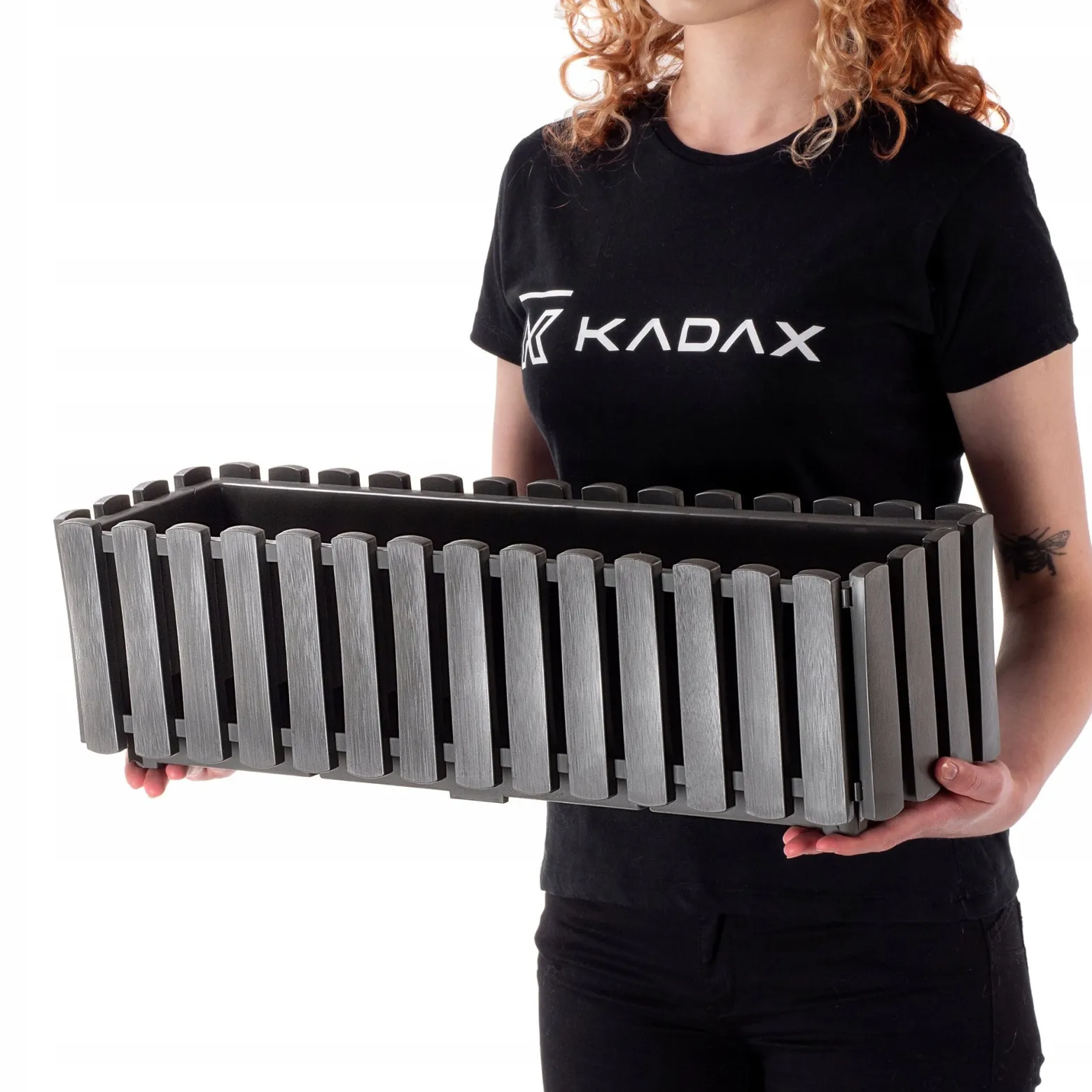 Kadax Skrzynka Balkonowa 58cm Donica Szara Kwiaty