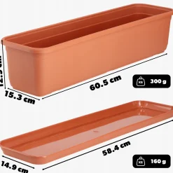 Kadax Skrzynka Balkonowa Doniczka 60cm + Podstawka