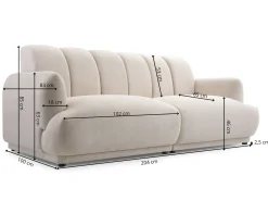 Kanapa Velora 204 cm – miękka i komfortowa, Gerra 80