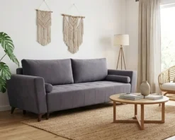 Kanapa Rozkładana do Salonu Sofa z Funkcją Spania i Pojemnikiem Luis Zieleń