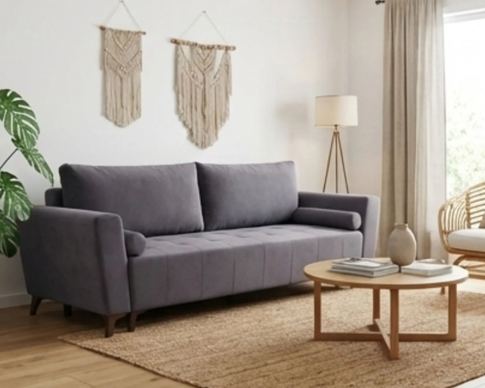Kanapa Rozkładana do Salonu Sofa z Funkcją Spania i Pojemnikiem Luis Zieleń