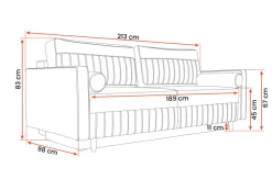 Kanapa Siena z funkcja spania i pojemnikiem na pościel