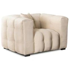 Kanapa Sofa Glamour Jednoosobowa Do Salonu Wygodna Kremowa MODERNO 1S