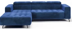 Kanapa Sofa Narożna Narożnik Barbados Regulowane Zagłówki Brązowy Lewy