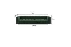 Kanapa, sofa pięcioosobowa Grand, tkanina welurowa Salvador, Zielony