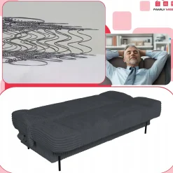 Kanapa sofa Sara rozkładana wersalka do spania Rene Family meble ciem szara