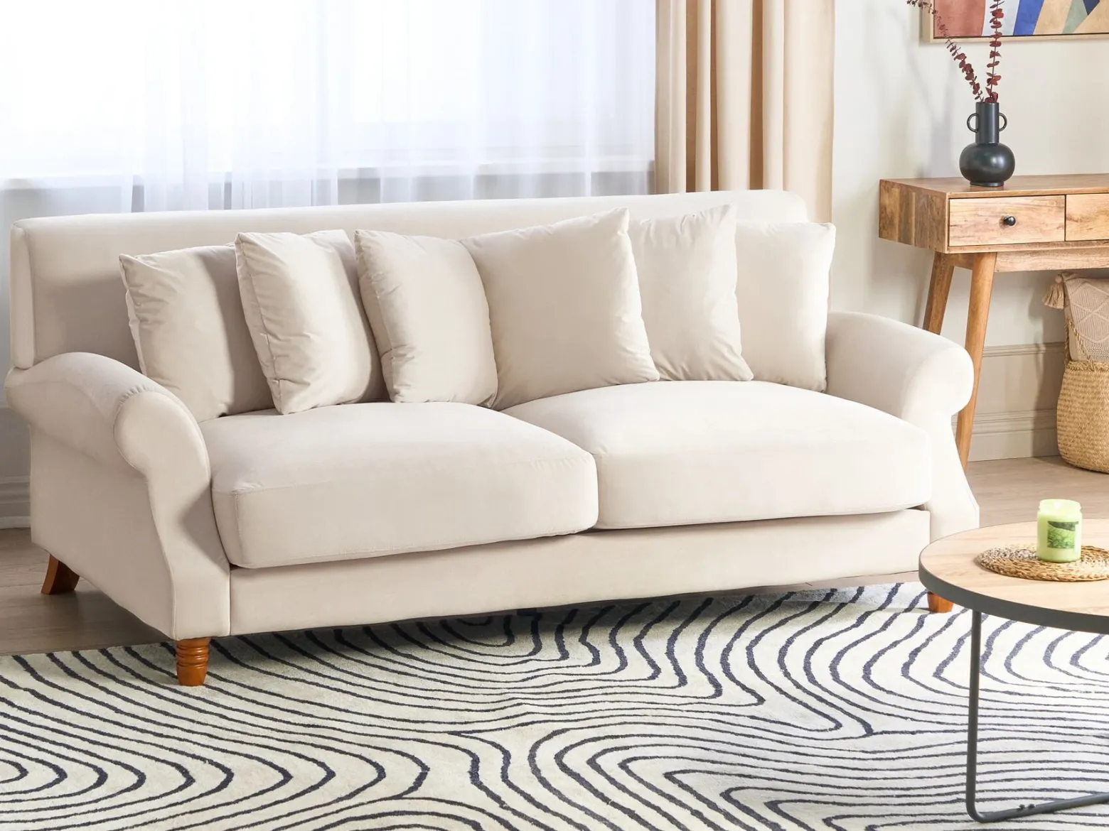 Kanapa złamana biel glamour retro