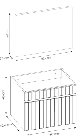 KASZMIROWA Szafka Łazienkowa pod Umywalkę z BLATEM 60 cm