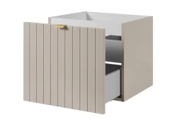Kaszmirowa szafka pod umywalkę 50 cm lakierowana frezowany front 2 szuflady