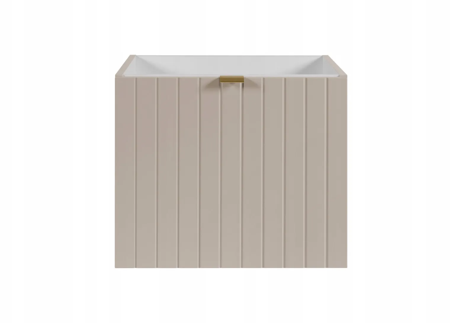 Kaszmirowa szafka pod umywalkę 50 cm lakierowana frezowany front 2 szuflady