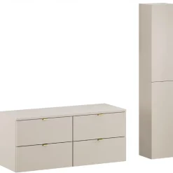 Kaszmirowe meble łazienkowe szafka DALIA CASHMERE z blatem 120 i słupkami