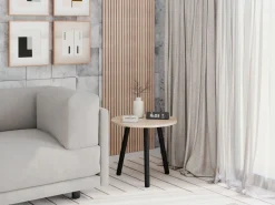 Kawowy Okrągły Stolik Ława Loft Industrial Salon 55 cm