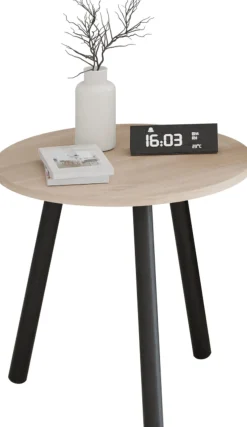 Kawowy Okrągły Stolik Ława Loft Industrial Salon 55 cm