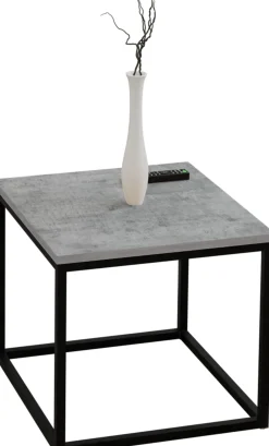 Kawowy Stolik Czarny z profilu Loft Blat Beton