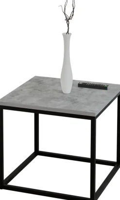Kawowy Stolik Czarny z profilu Loft Blat Beton