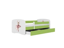 Łóżko Babydreams zielone Tancerka z szufladą materac piankowy 180x80