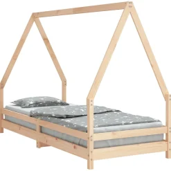 łóżko dla dzieci Brąz 80 x 200 cm Drewno sosnowe vidaXL